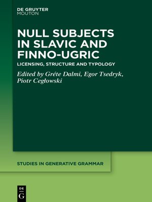 cover image of Null Subjects in Slavic and Finno-Ugric
